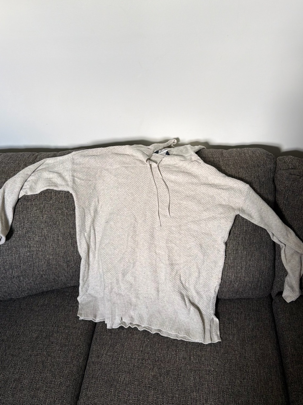 Womans Lightweight Hooded Sweater in Light Beige